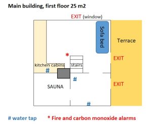 Pohjapiirros alakerta / Floor plan of the first floor